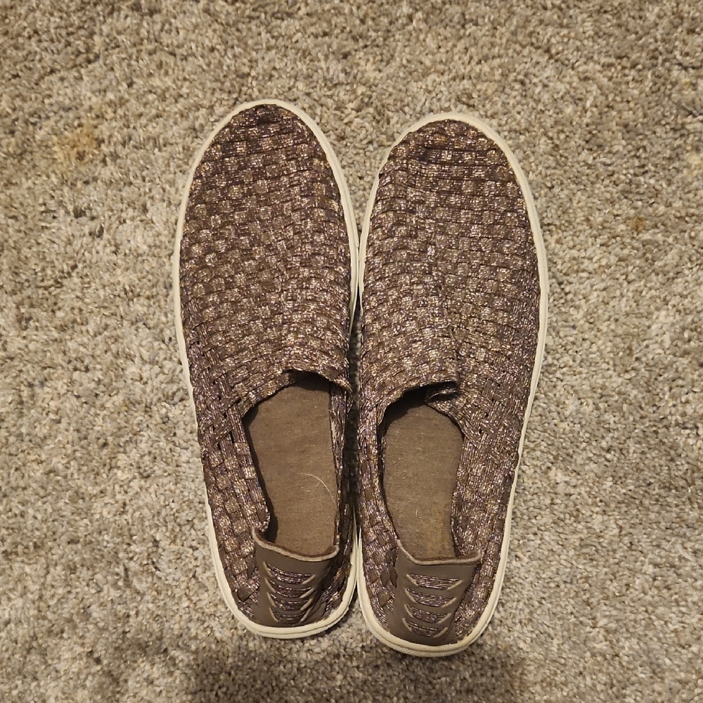 Candie's Brown Woven Slip On Casual 6.5 Athletic Flats